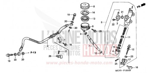 MAITRE-CYLINDRE FREIN AR. VTR1000SP2 de 2002